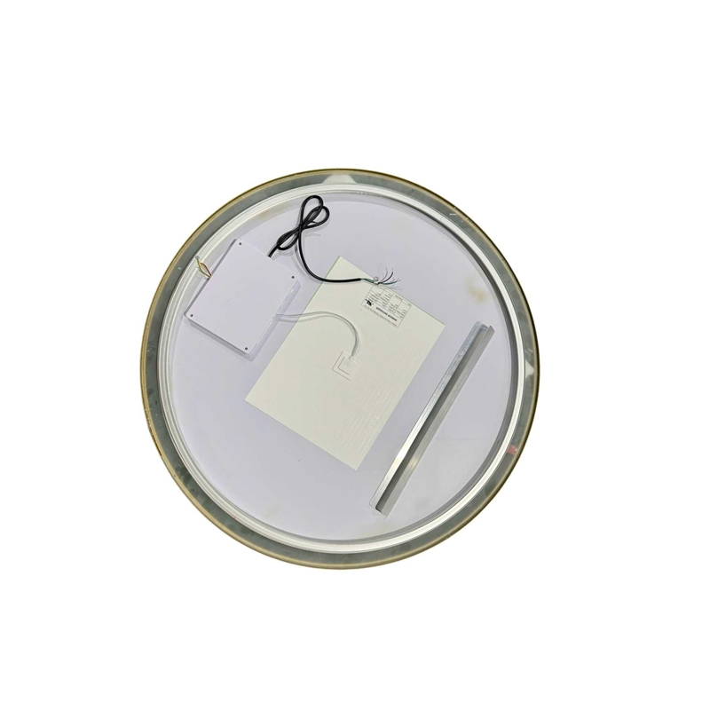 Elegant Kitchen and Bath 36 Round Led Front & Backlit Wall Mirror in Satin Gold