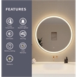Elegant Kitchen and Bath 36 Round Led Front & Backlit Wall Mirror in Satin Gold