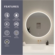 Elegant Kitchen and Bath 36 Round Led Front & Backlit Wall Mirror in Satin Gold
