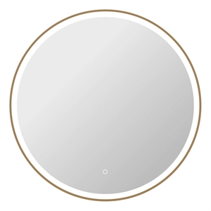 Elegant Kitchen and Bath 36 Round Led Front & Backlit Wall Mirror in Satin Gold