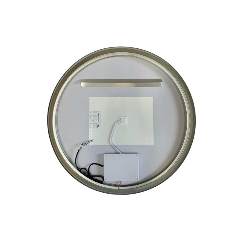 Elegant Kitchen and Bath 36 Round Led Front and Backlit Wall Mirror in Silver