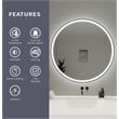 Elegant Kitchen and Bath 39 Round Led Front and Backlit Wall Mirror in Black