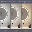 Elegant Kitchen and Bath 39 Round Led Front and Backlit Wall Mirror in Black