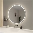 Elegant Kitchen and Bath 39 Round Led Front and Backlit Wall Mirror in Black