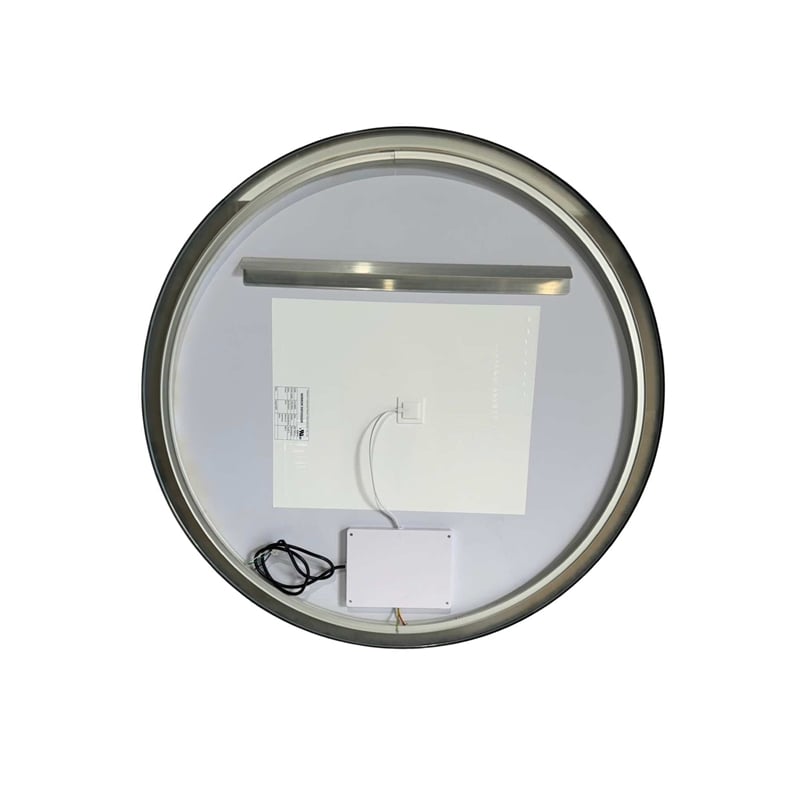 Elegant Kitchen and Bath 39 Round Led Front and Backlit Wall Mirror in Black