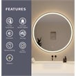 Elegant Kitchen and Bath 39 Round Led Front and Backlit Wall Mirror in Black