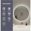 Elegant Kitchen and Bath 39 Round Led Front and Backlit Wall Mirror in Black