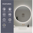 Elegant Kitchen and Bath 39 Round Led Front & Backlit Wall Mirror in Satin Gold