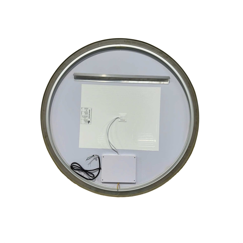 Elegant Kitchen and Bath 39 Round Led Front & Backlit Wall Mirror in Satin Gold