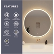Elegant Kitchen and Bath 39 Round Led Front & Backlit Wall Mirror in Satin Gold