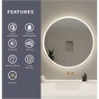 Elegant Kitchen and Bath 39 Round Led Front & Backlit Wall Mirror in Satin Gold