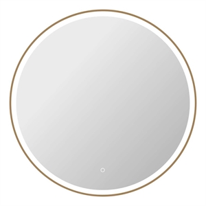 Elegant Kitchen and Bath 39 Round Led Front & Backlit Wall Mirror in Satin Gold