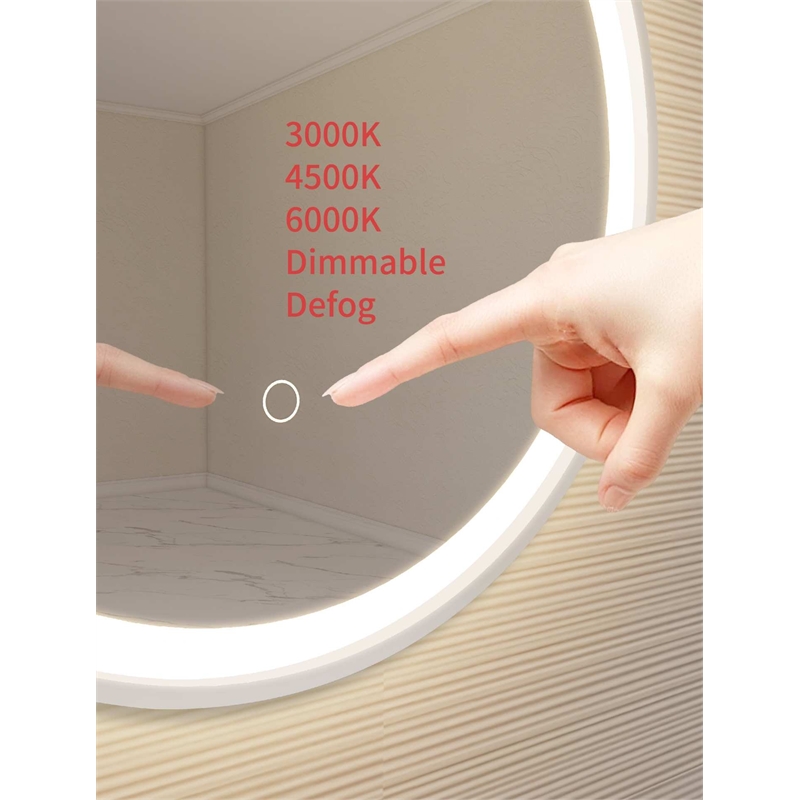 Elegant Kitchen and Bath 39 Round Led Front and Backlit Wall Mirror in Silver