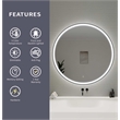 Elegant Kitchen and Bath 42 Round Led Front and Backlit Wall Mirror in Black