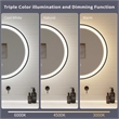 Elegant Kitchen and Bath 42 Round Led Front and Backlit Wall Mirror in Black