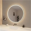 Elegant Kitchen and Bath 42 Round Led Front and Backlit Wall Mirror in Black
