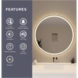 Elegant Kitchen and Bath 42 Round Led Front and Backlit Wall Mirror in Black