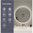Elegant Kitchen and Bath 42 Round Led Front and Backlit Wall Mirror in Black