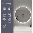 Elegant Kitchen and Bath 42 Round Led Front & Backlit Wall Mirror in Satin Gold