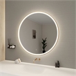 Elegant Kitchen and Bath 42 Round Led Front & Backlit Wall Mirror in Satin Gold