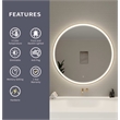 Elegant Kitchen and Bath 42 Round Led Front & Backlit Wall Mirror in Satin Gold