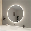 Elegant Kitchen and Bath 42 Round Led Front and Backlit Wall Mirror in Silver