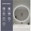 Elegant Kitchen and Bath 45 Round Led Front and Backlit Wall Mirror in Black
