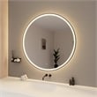 Elegant Kitchen and Bath 45 Round Led Front and Backlit Wall Mirror in Black