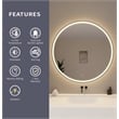 Elegant Kitchen and Bath 45 Round Led Front and Backlit Wall Mirror in Black