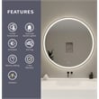 Elegant Kitchen and Bath 45 Round Led Front and Backlit Wall Mirror in Black