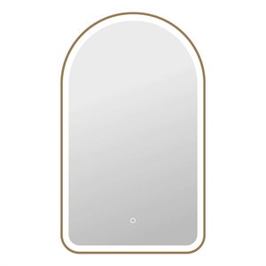Elegant Kitchen and Bath 40&quot Arch Led Front & Backlit Wall Mirror in Satin Gold