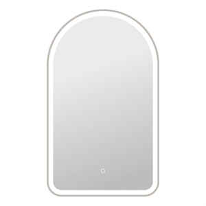 Elegant Kitchen and Bath 40&quot Arch Led Front and Backlit Wall Mirror in Silver