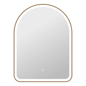 Elegant Kitchen and Bath 36&quot Arch Led Front & Backlit Wall Mirror in Satin Gold