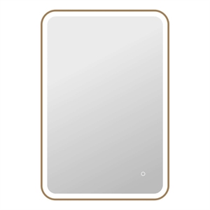 Elegant Kitchen and Bath 40&quot Rectangle Front & Backlit Wall Mirror - Satin Gold