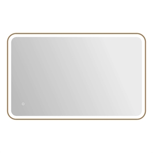 Elegant Kitchen and Bath 48&quot Rectangle Front & Backlit Wall Mirror - Satin Gold