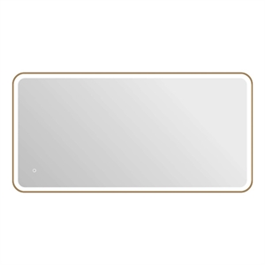 Elegant Kitchen and Bath 60&quot Rectangle Front & Backlit Wall Mirror - Satin Gold