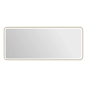 Elegant Kitchen and Bath 72&quot Rectangle Front & Backlit Wall Mirror - Satin Gold