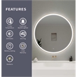Elegant Kitchen and Bath 45 Round Led Front & Backlit Wall Mirror in Satin Gold