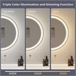 Elegant Kitchen and Bath 45 Round Led Front & Backlit Wall Mirror in Satin Gold