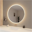 Elegant Kitchen and Bath 45 Round Led Front & Backlit Wall Mirror in Satin Gold