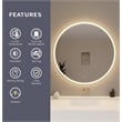 Elegant Kitchen and Bath 45 Round Led Front & Backlit Wall Mirror in Satin Gold
