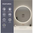 Elegant Kitchen and Bath 45 Round Led Front & Backlit Wall Mirror in Satin Gold