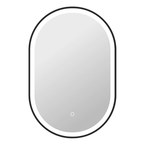 Elegant Kitchen and Bath 30&quot Oval Led Front and Backlit Wall Mirror in Black