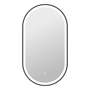 Elegant Kitchen and Bath 36&quot Oval Led Front and Backlit Wall Mirror in Black