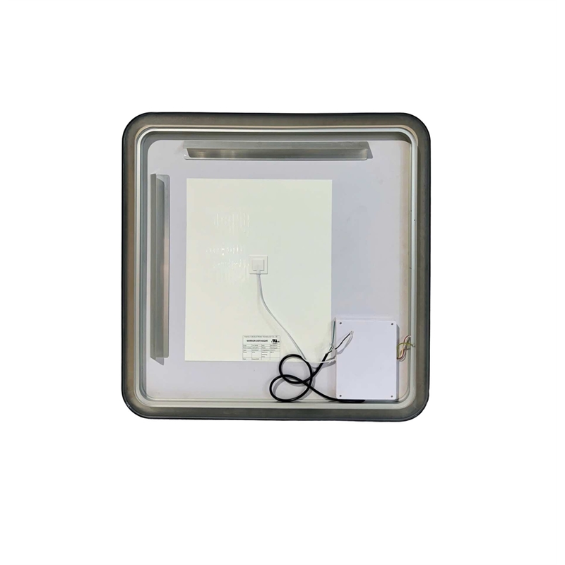 Elegant Kitchen and Bath 33 Round Led Front and Backlit Wall Mirror in Black