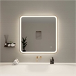Elegant Kitchen and Bath 33 Round Led Front & Backlit Wall Mirror in Satin Gold