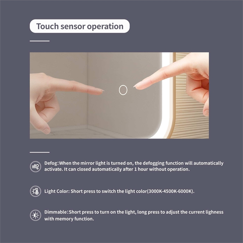 Elegant Kitchen and Bath 33 Round Led Front & Backlit Wall Mirror in Satin Gold