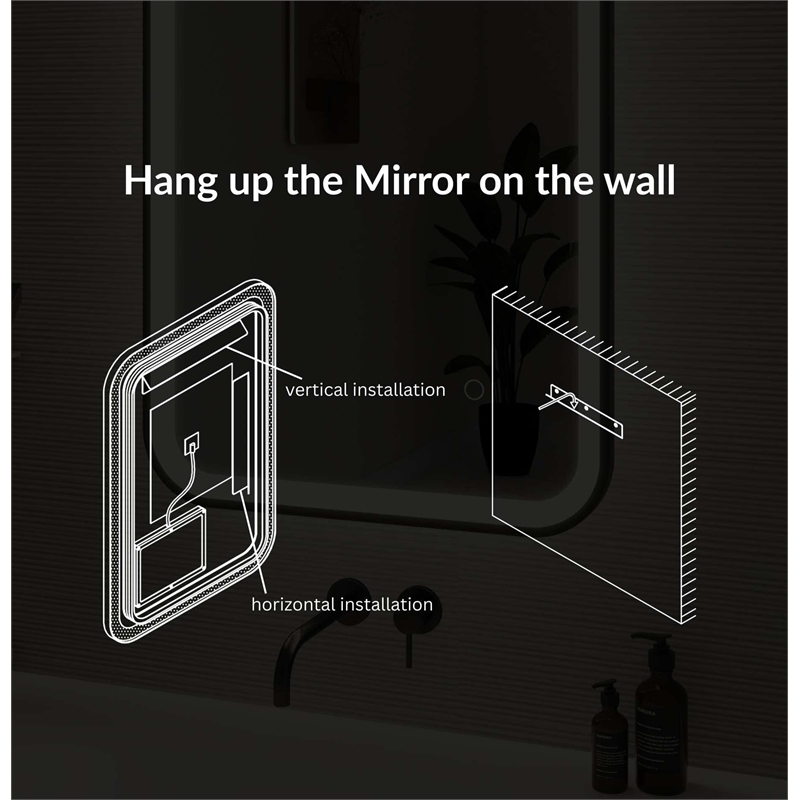 Elegant Kitchen and Bath 33 Round Led Front & Backlit Wall Mirror in Satin Gold