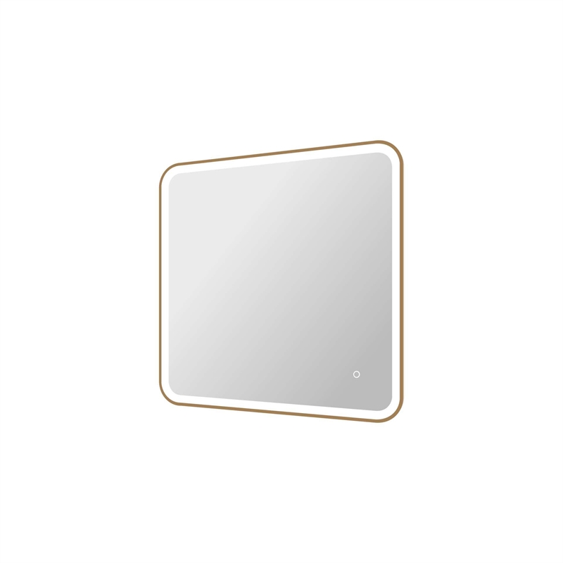 Elegant Kitchen and Bath 33 Round Led Front & Backlit Wall Mirror in Satin Gold