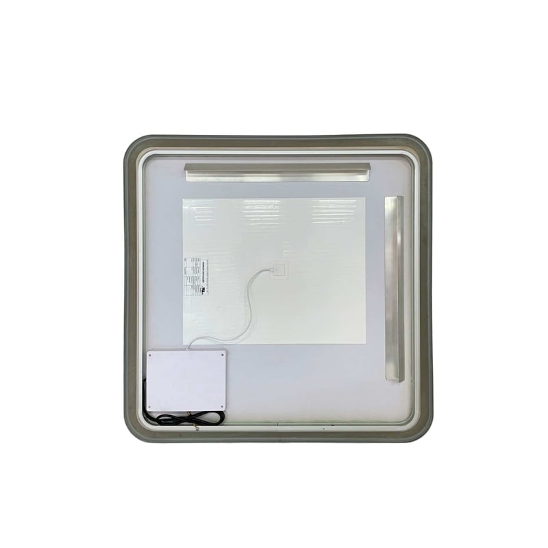 Elegant Kitchen and Bath 33 Round Led Front and Backlit Wall Mirror in Silver
